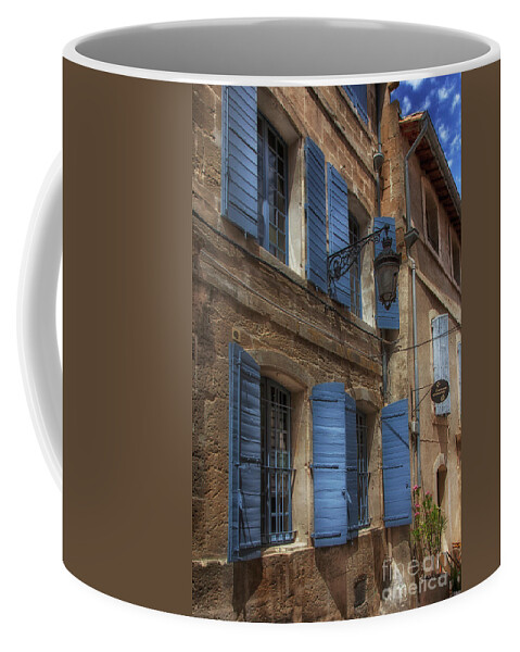 Blue Coffee Mug featuring the photograph Blue Shutters by Timothy Johnson