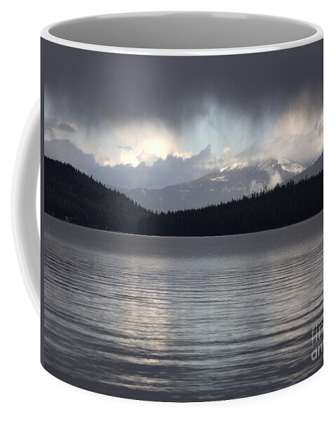 Clouds Coffee Mug featuring the photograph Blue Sky through Dark Clouds by Carol Groenen