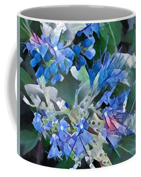 Blue Splash - Flowers Of Spring Coffee Mug featuring the photograph Blue Splash - Flowers of Spring by Miriam Danar