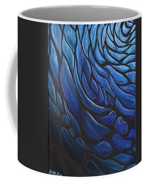Blue Coffee Mug featuring the painting Blue Stained Glass by Michelle Pier