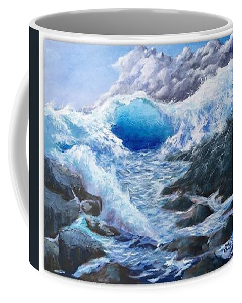 Painting Coffee Mug featuring the painting Blue Storm by Esperanza Creeger