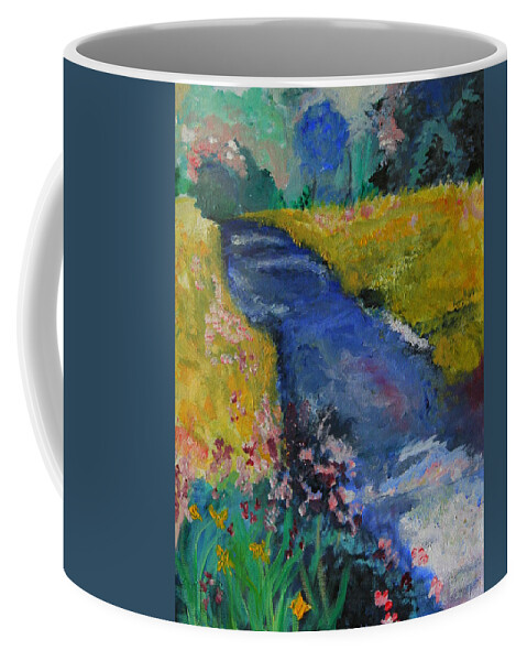 Landscape Coffee Mug featuring the painting Blue Stream by Julie Lueders 