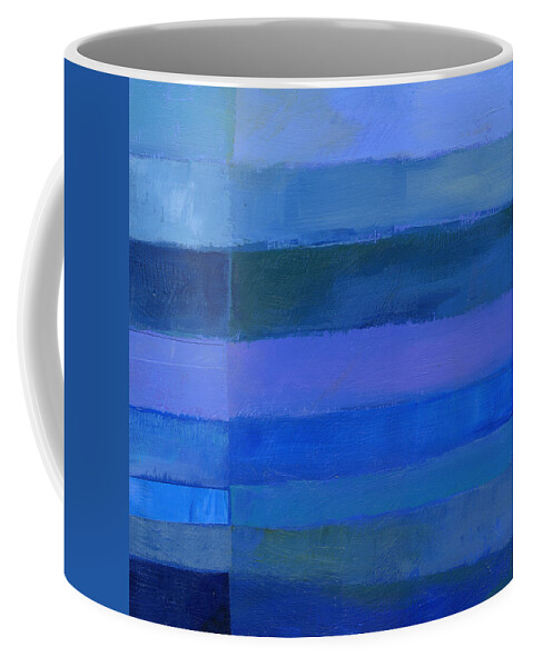 Abstract Art Coffee Mug featuring the painting Blue Stripes 2 by Jane Davies