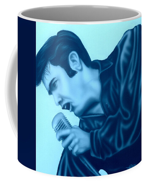 Blue Suede Shoes Coffee Mug featuring the painting Blue Suede Shoes by Darren Robinson