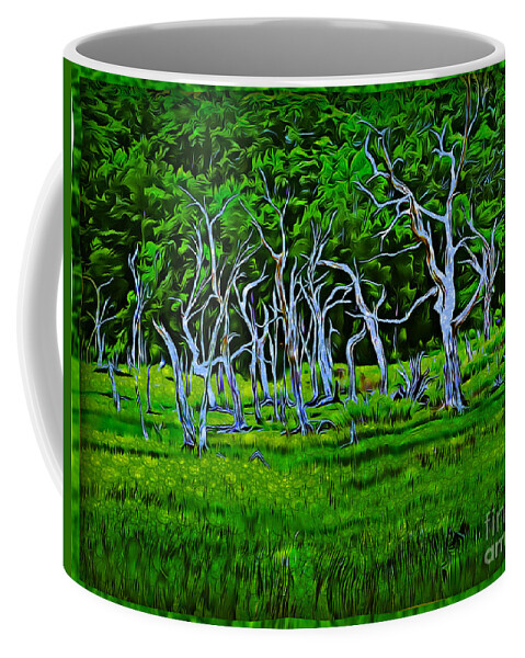 Tree Coffee Mug featuring the photograph Blue Trees II by Leslie Revels