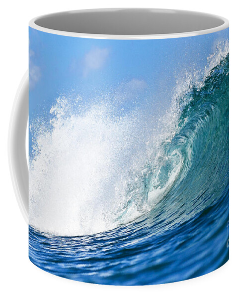 Wave Coffee Mug featuring the photograph Blue Tube Wave by Paul Topp