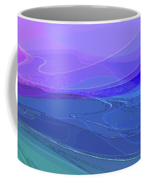 Abstract Coffee Mug featuring the digital art Blue Valley by Gina Harrison