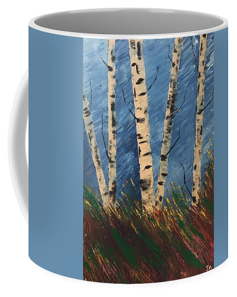 Palette Knife Coffee Mug featuring the painting Blue Wind Blew by Jim McCullaugh