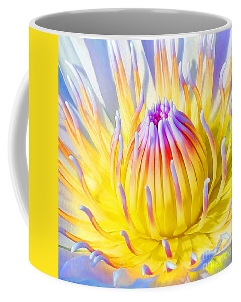  Blue Lotuses Coffee Mug featuring the photograph Blue Yellow Lily by Jennifer Robin