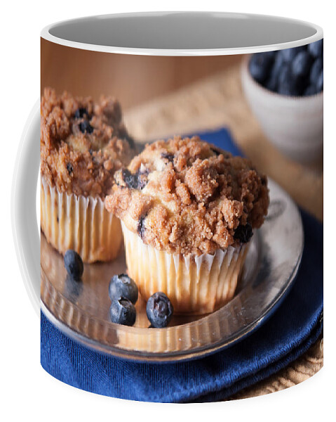 Blueberry Coffee Mug featuring the photograph Blueberry Muffins by Ana V Ramirez