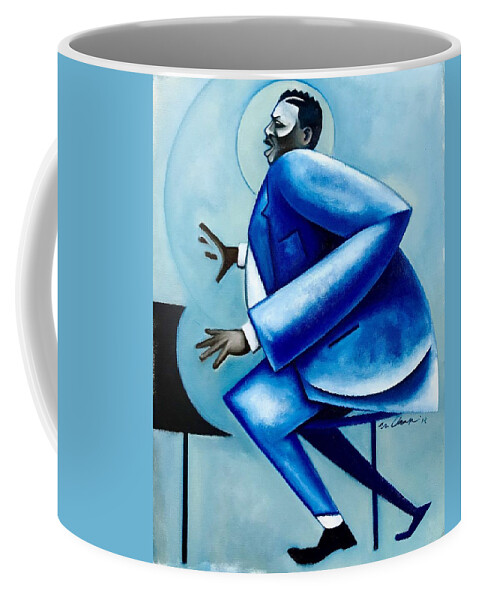 Jazz Coffee Mug featuring the painting Blues/ Oscar by Martel Chapman