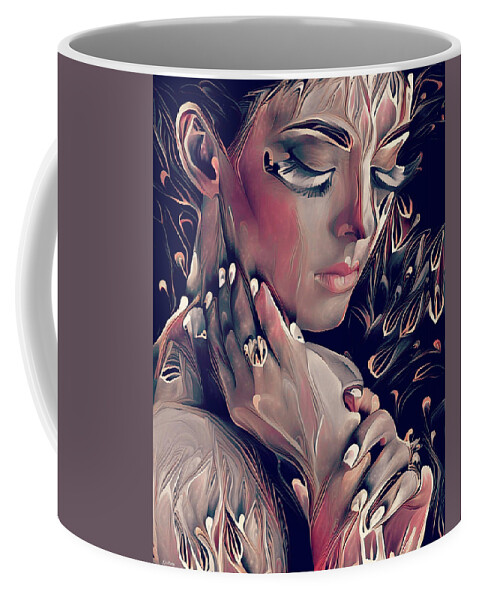 Blushing Coffee Mug featuring the mixed media The Blush On Her Cheeks by Gayle Berry