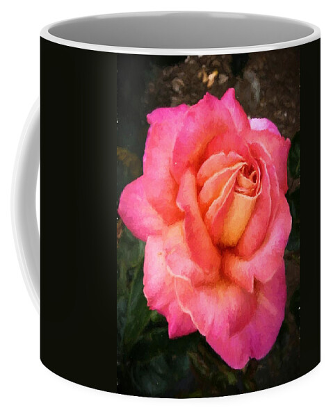 Rose Coffee Mug featuring the digital art Blushing Rose by Charmaine Zoe