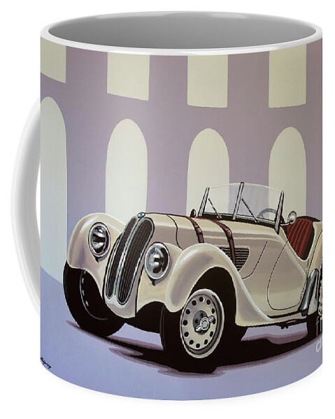 Bmw 328 Roadster Coffee Mug featuring the painting BMW 328 Roadster 1936 Painting by Paul Meijering