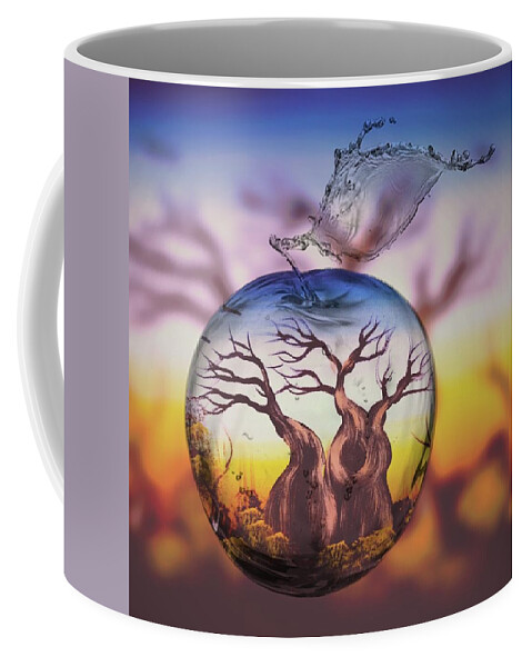 Digital Coffee Mug featuring the digital art Boabob Tree by Vijay Sharon Govender