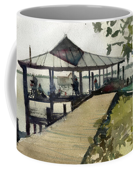 Boardwalk Coffee Mug featuring the painting Boardwalk Sarasota by Gaston McKenzie