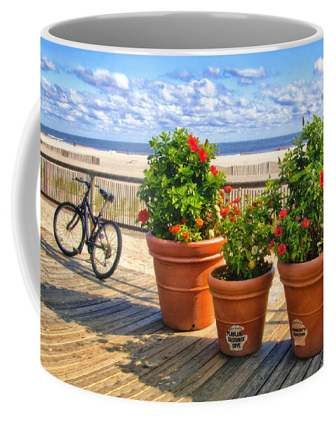 Boardwalk View Coffee Mug featuring the photograph Boardwalk view by Carolyn Derstine