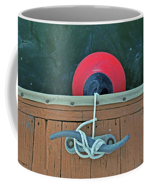 Water Coffee Mug featuring the photograph Boat Bumper by Kay Lovingood