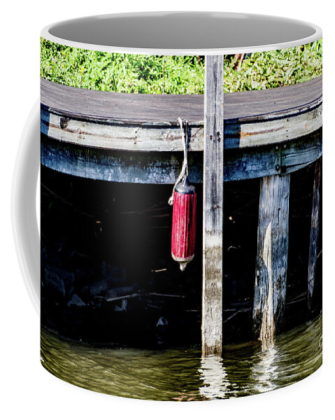 Dock Coffee Mug featuring the photograph Boat Bumper by William Norton