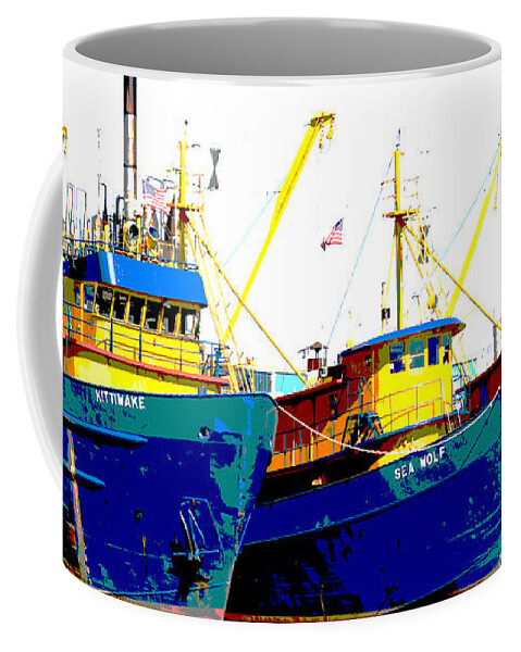 Boats Coffee Mug featuring the photograph Boat Series 12 Fishing Fleet 2 Empire by Paul Gaj