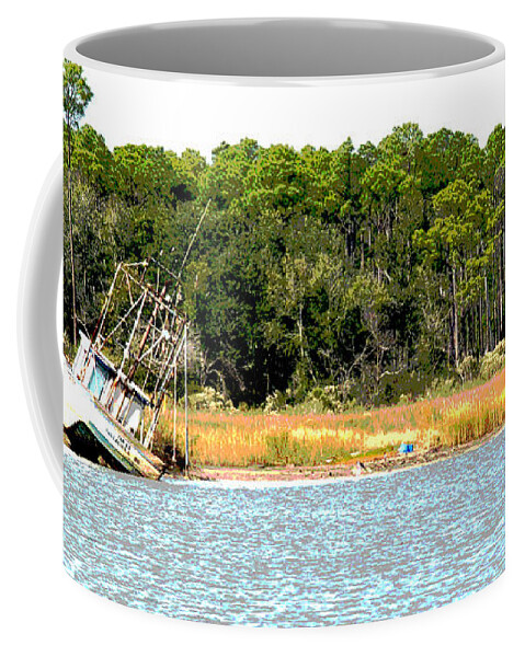 Boats Coffee Mug featuring the photograph Boat Series 2 Little River Grounded by Paul Gaj