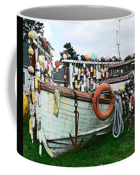 Fishing Boats Coffee Mug featuring the photograph Boat Yard by Pamela Patch