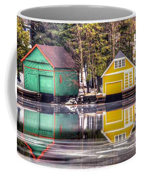 Adirondacks Coffee Mug featuring the photograph Boathouse Reflections by Rod Best