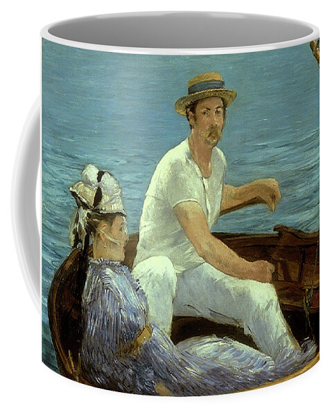Boating Coffee Mug featuring the painting Boating by MotionAge Designs