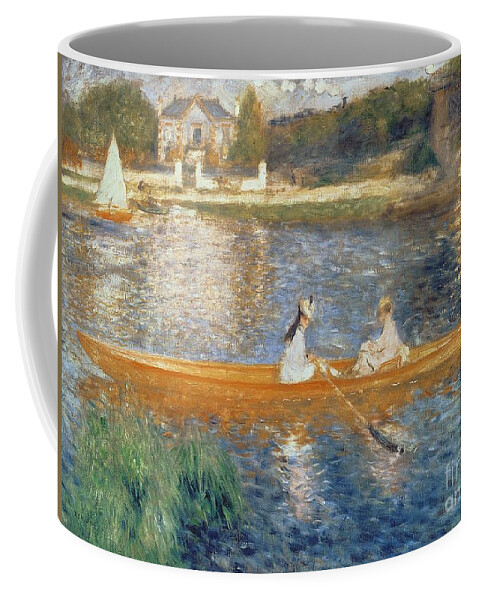 Boating On The Seine Coffee Mug featuring the painting Boating on the Seine by Pierre Auguste Renoir