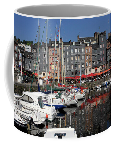 France Coffee Mug featuring the photograph Boats In Honfleur Harbour, France by Aidan Moran