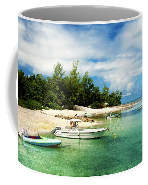 Seychelles Coffee Mug featuring the photograph Boats in La Passe by Fabrizio Troiani