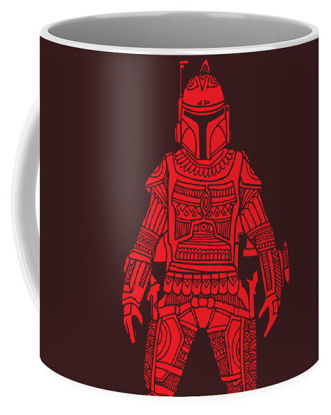 Boba Coffee Mug featuring the mixed media Boba Fett - Star Wars Art, Red by Studio Grafiikka