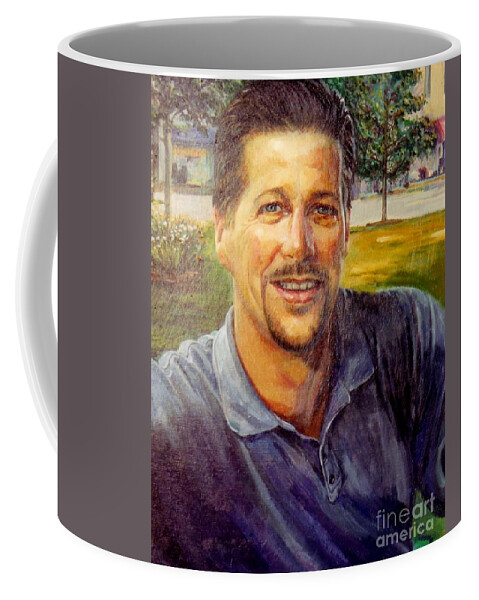 Portrait Coffee Mug featuring the painting Bobby by Stan Esson