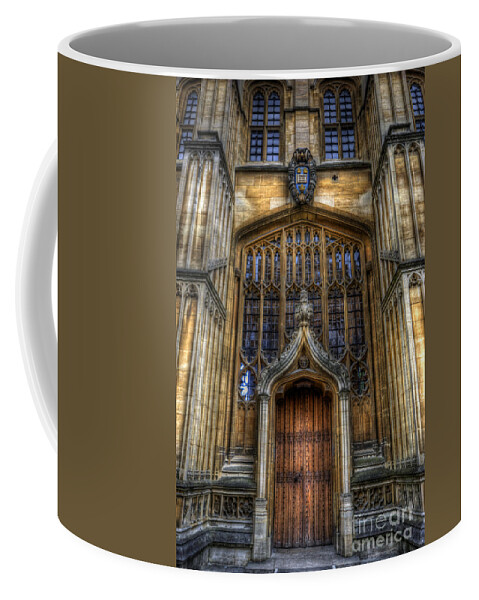 Yhun Suarez Coffee Mug featuring the photograph Bodleian Library Door - Oxford by Yhun Suarez