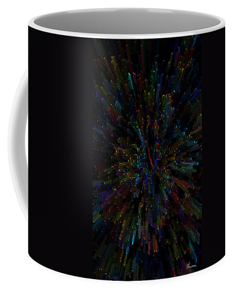 Abstract Color Colorful Colour Rainbow Explosion Expressive Coffee Mug featuring the digital art Boggled by Andrea Lawrence