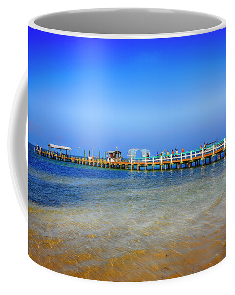 Fishing Coffee Mug featuring the photograph Bokeelia Fishing Pier FL by Chris Smith