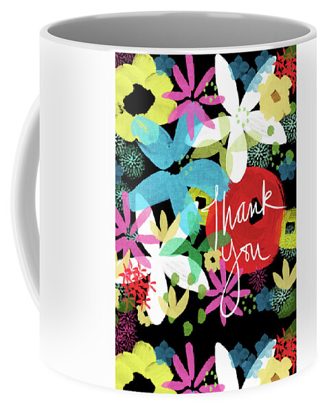 Floral Coffee Mug featuring the painting Bold Floral Thank You Card- Design by Linda Woods by Linda Woods