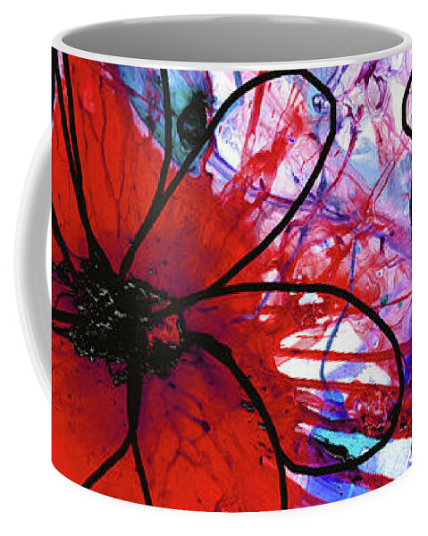 Bold Coffee Mug featuring the painting Bold Modern Floral Art - Wild Flowers 3 - Sharon Cummings by Sharon Cummings