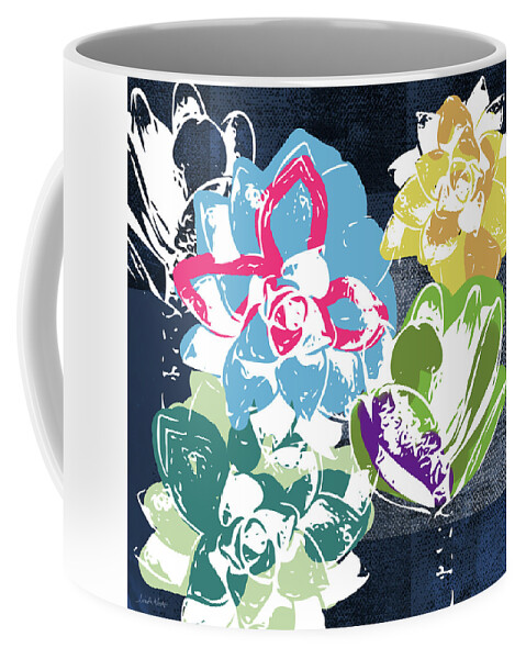 Succulents Coffee Mug featuring the mixed media Bold Succulents 2- Art by Linda Woods by Linda Woods