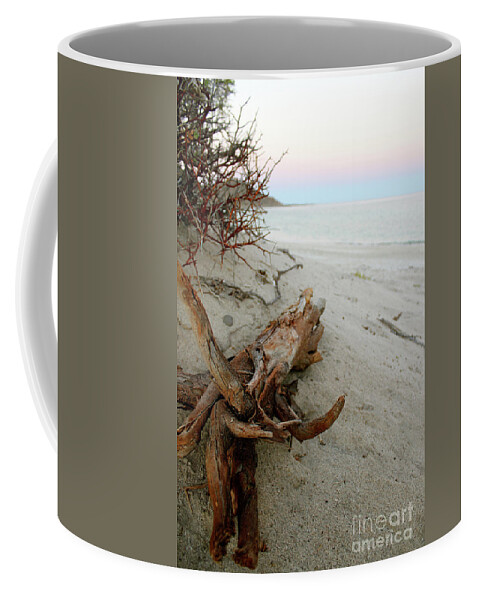 Driftwood Coffee Mug featuring the photograph Bonanza Beach Driftwood by Becqi Sherman