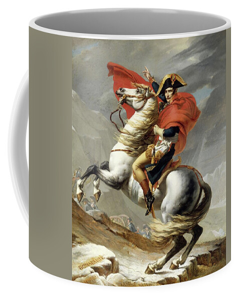 Napoleon Coffee Mug featuring the painting Bonaparte Crossing the Alps by Jacques Louis David