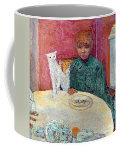 1912 Coffee Mug featuring the photograph Woman And Cat, 1912 by Pierre Bonnard