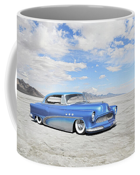 Bonneville Salt Flats Coffee Mug featuring the photograph Bonneville Buick by Steve McKinzie