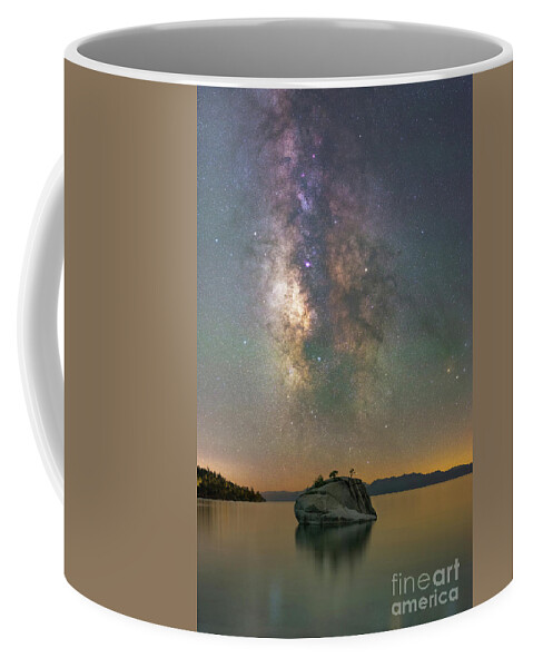 Bonsai Rock Coffee Mug featuring the photograph Bonsai Rock Milky Way by Michael Ver Sprill