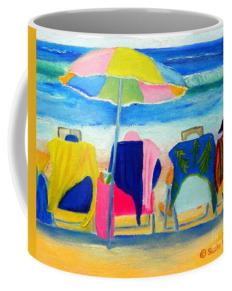 Art Coffee Mug featuring the painting Book Club of Four by Shelia Kempf