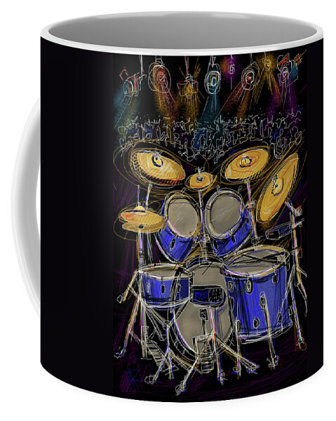 Drums Coffee Mug featuring the digital art Boom crash by Russell Pierce