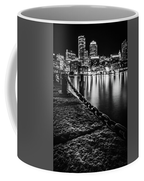 Boston Coffee Mug featuring the photograph Boston Harbor at Night by Kristen Wilkinson