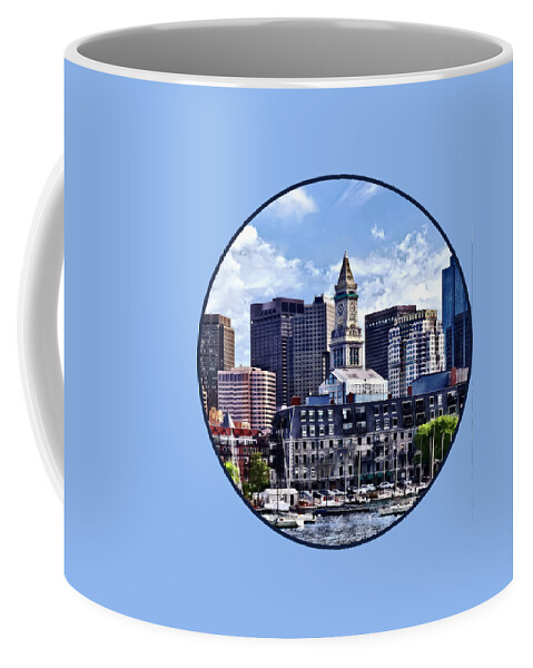 Boston Coffee Mug featuring the photograph Boston MA - Skyline With Custom House Tower by Susan Savad