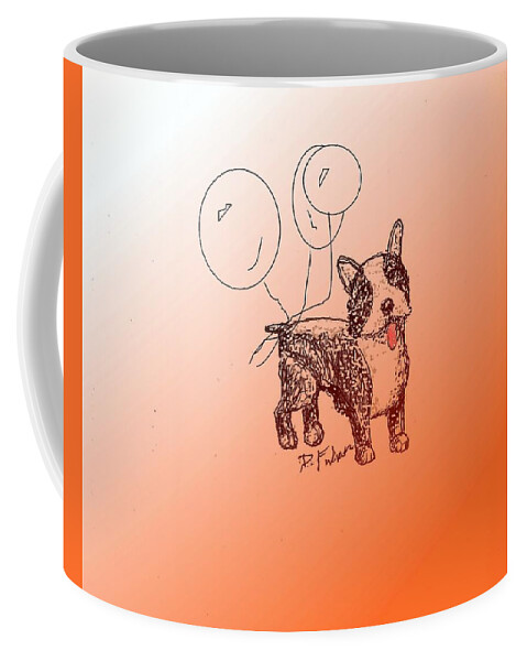 Animal Coffee Mug featuring the drawing Boston Terrier by Denise F Fulmer