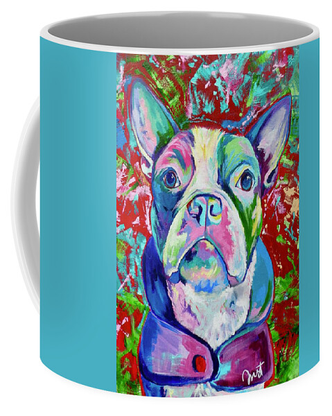  Coffee Mug featuring the painting Boston Terrier by Janice Westfall